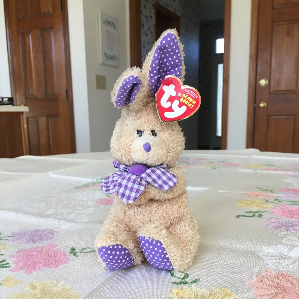 Easter Bunny Plush Toy Petunia Beanie Babies 2006 Ty Collectible